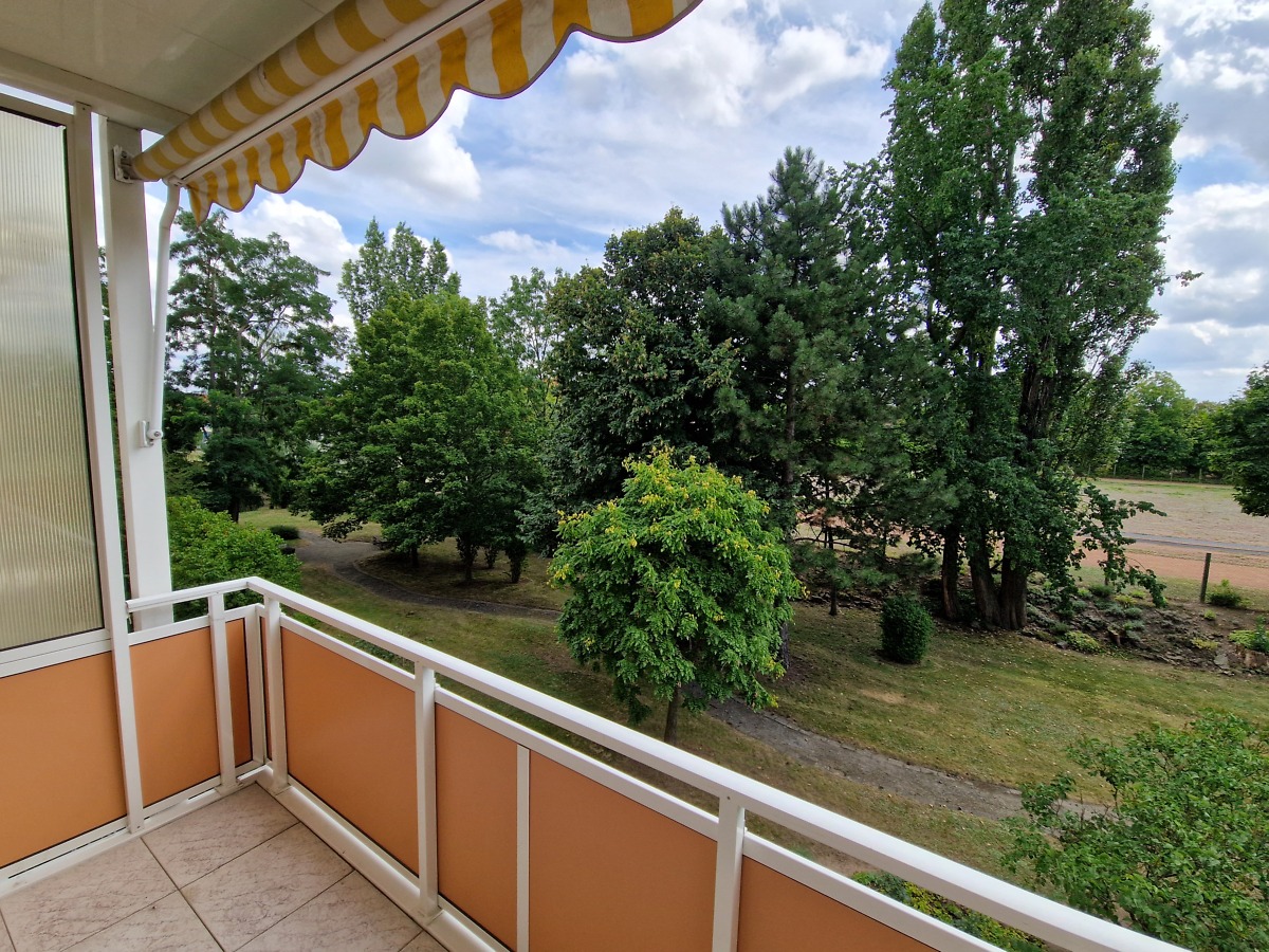 Blick vom Balkon in´s Grüne